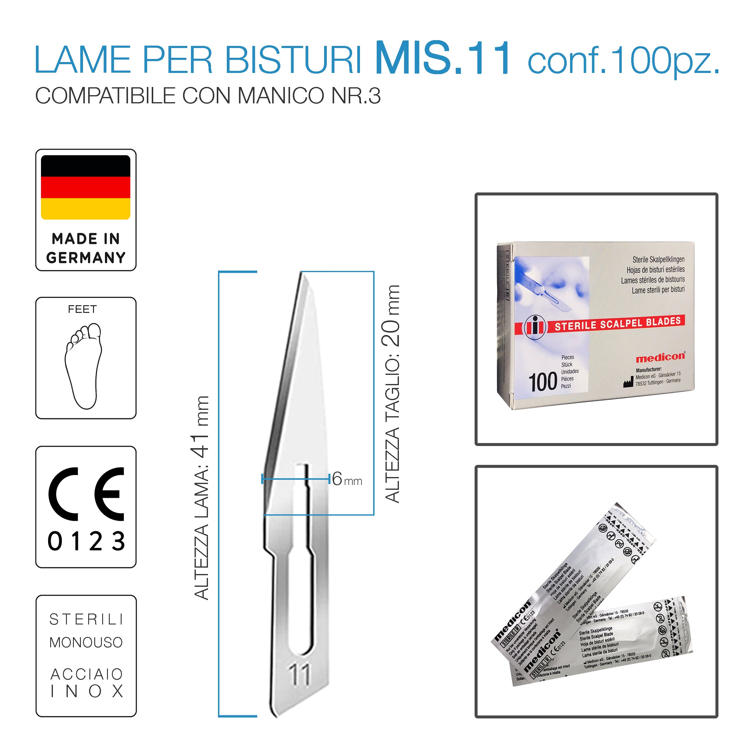 Lame bisturi - MANICO 3