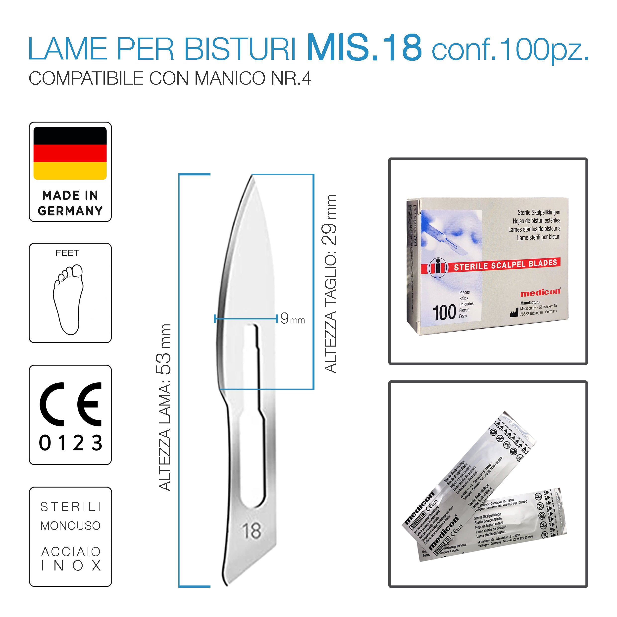Lame bisturi - MANICO 4