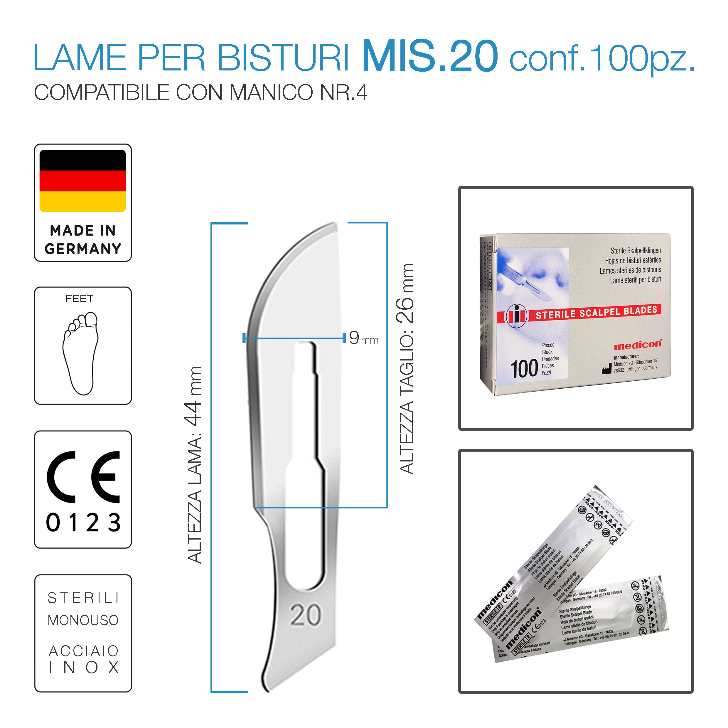 Lame bisturi - MANICO 4