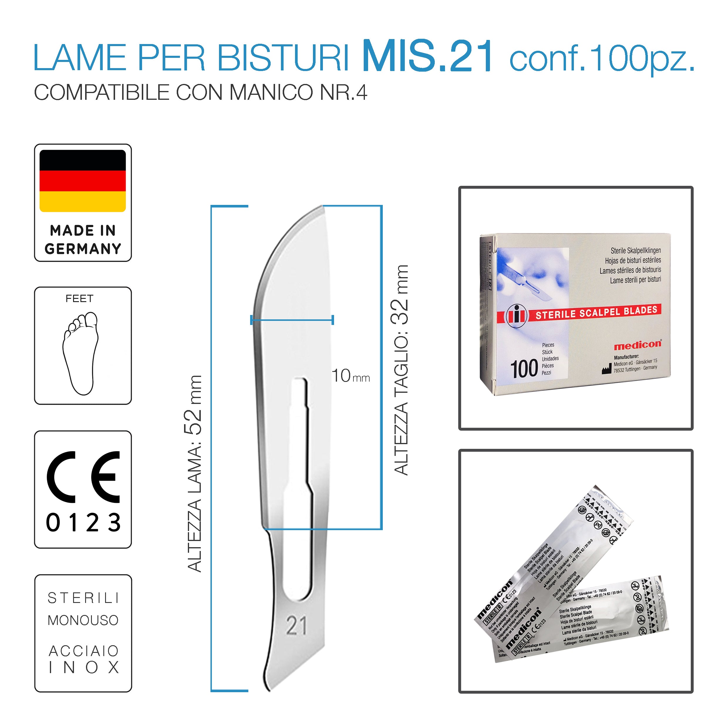 Lame bisturi - MANICO 4