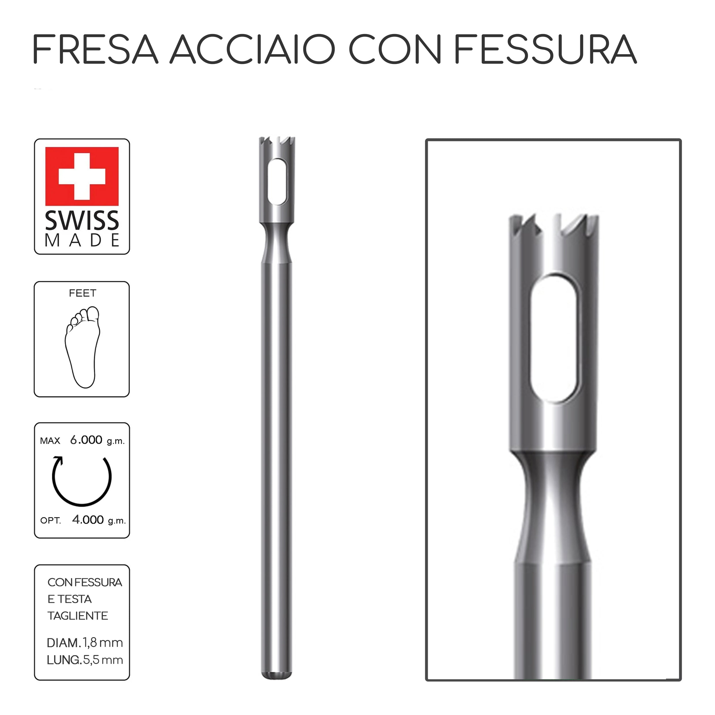 🎁 Fresa Inox con Fessura 1,8mm (100% off)