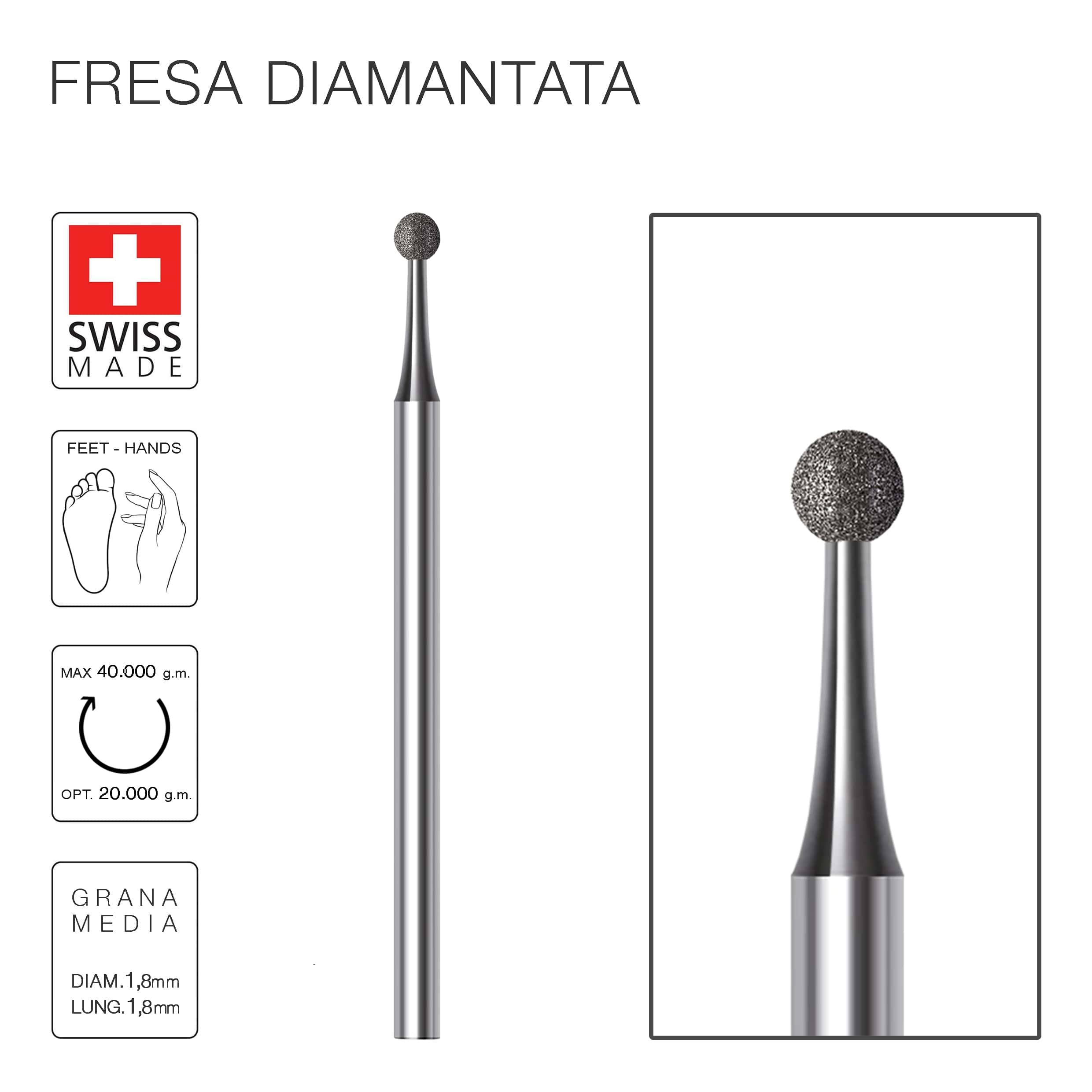 Kit Frese Diamantate Sfera 3 pezzi.