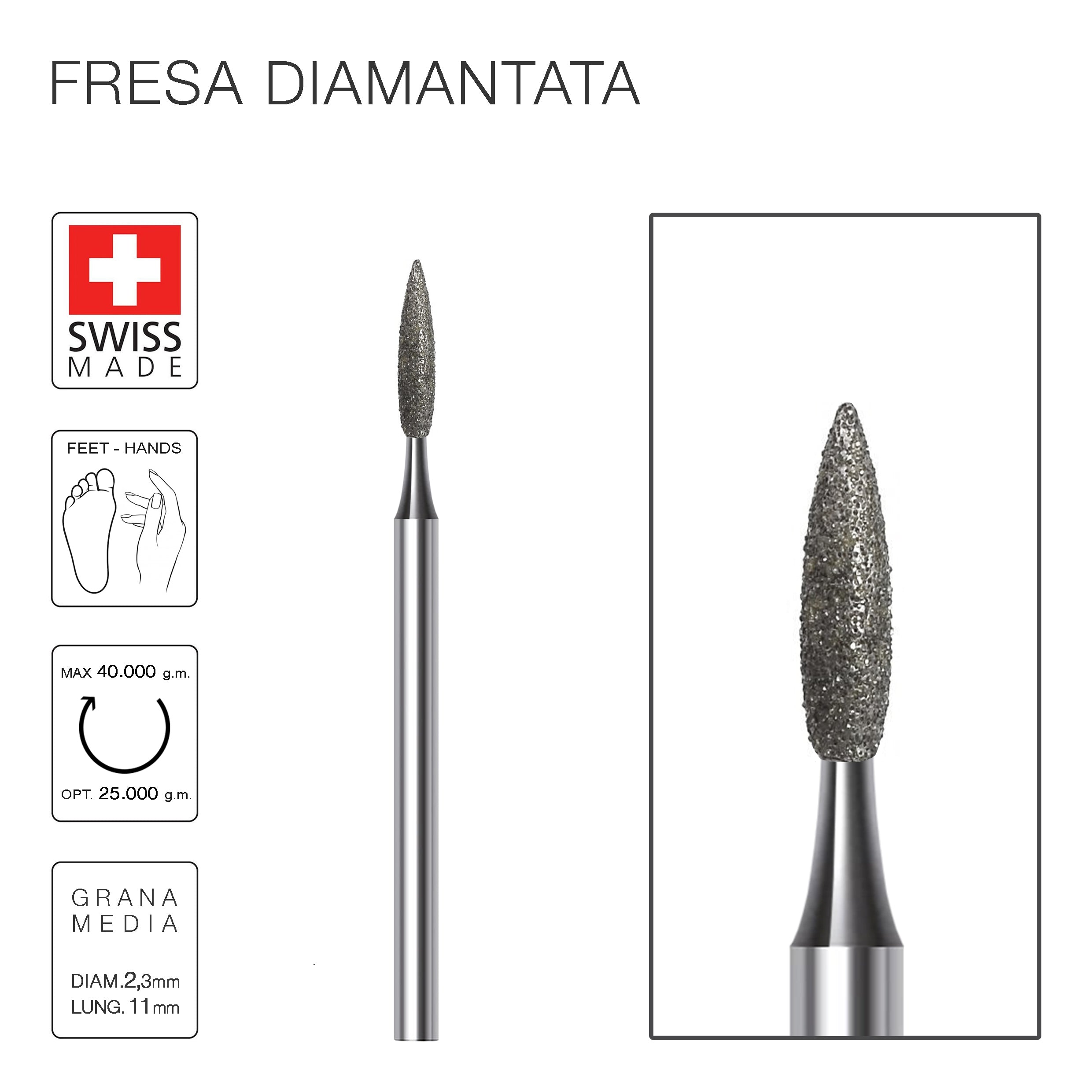 Fresa Fiamma Diamantata Large