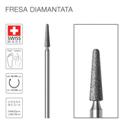Fresa Diamantata Cono smussato 2,5 mm