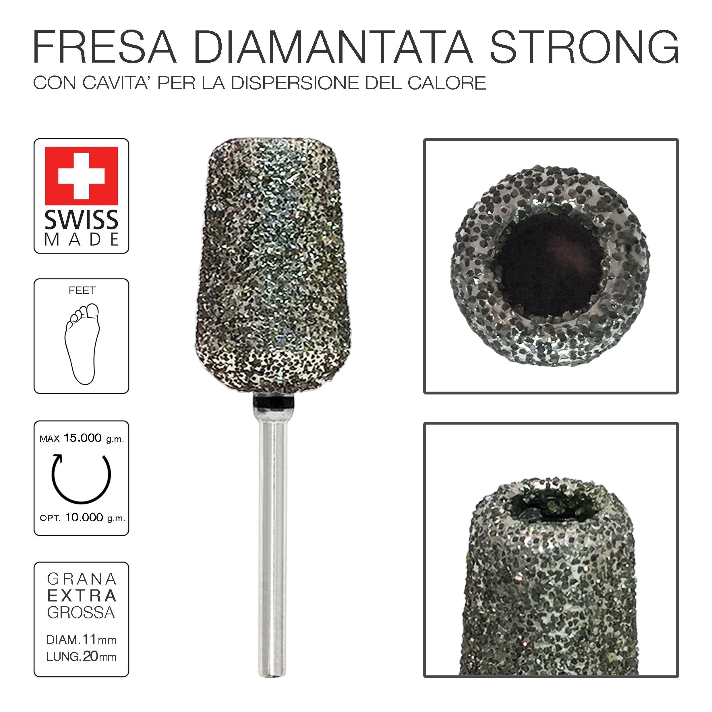 Fresa Diamantata con Cavità 11,0 mm