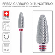 Fresa Carbonio Cono smussato 6,0mm per mancini