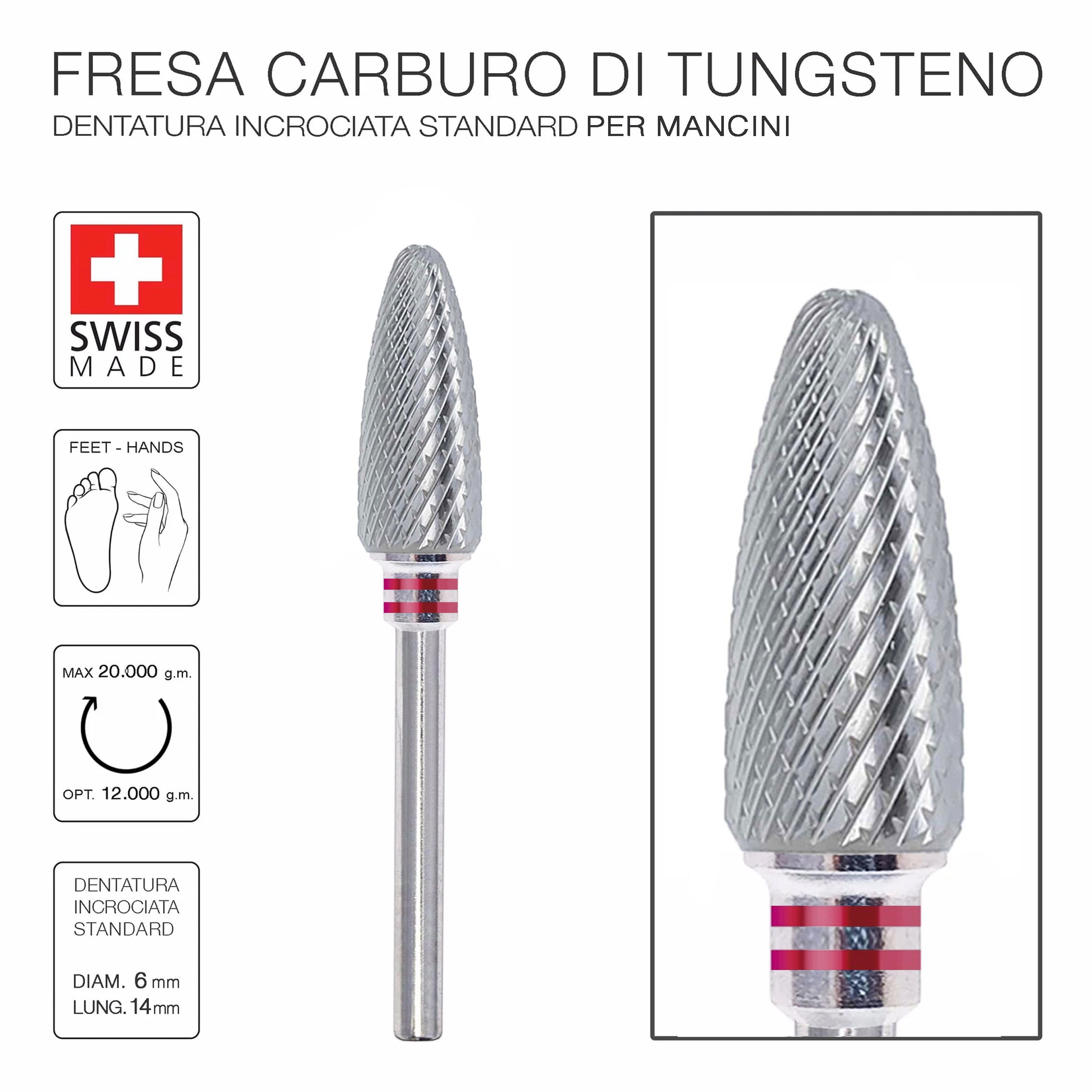 🎁 Fresa Carbonio Cono smussato 6,0mm per mancini (100% off)