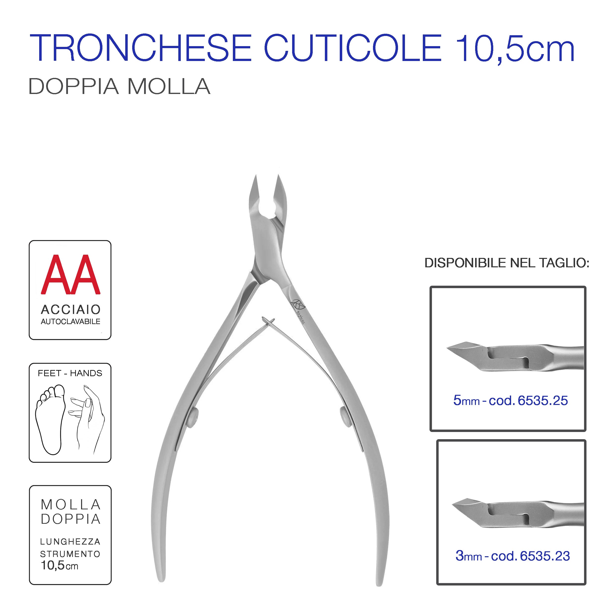 Tronchese Cuticole Inox Russian Style 10cm.