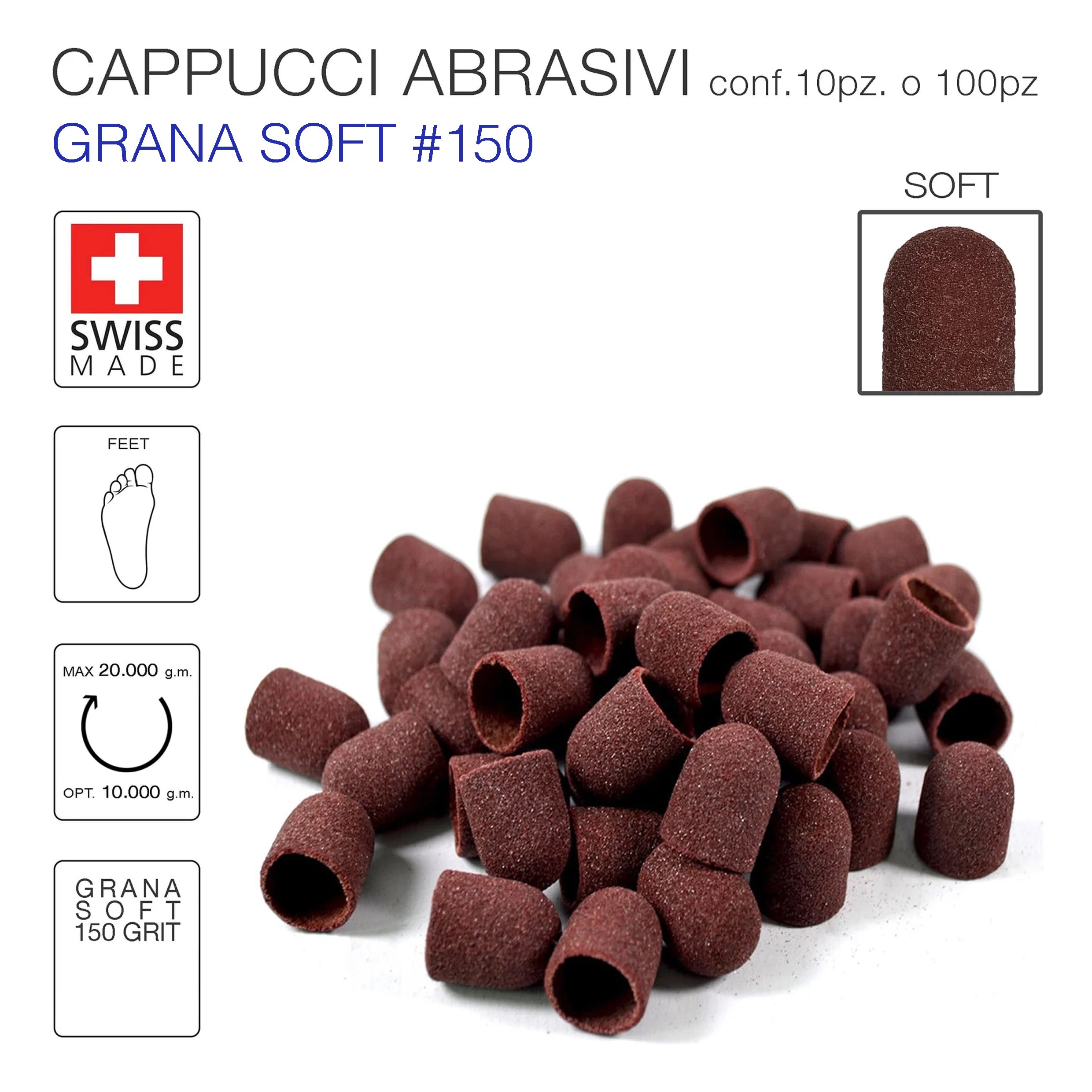 Cappucci abrasivi SOFT #150 GRIT