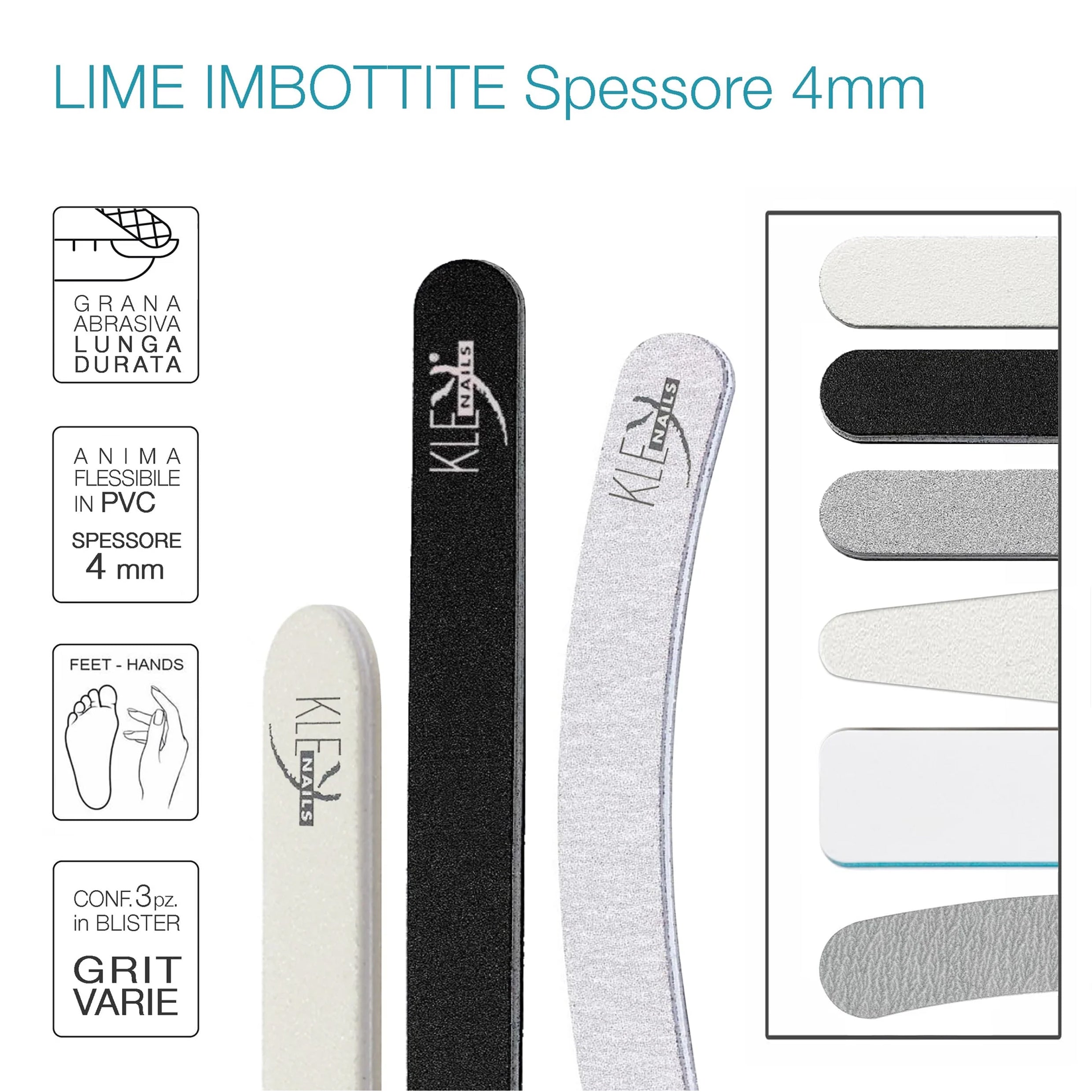 Lime Imbottite 4mm - conf. 3 pezzi