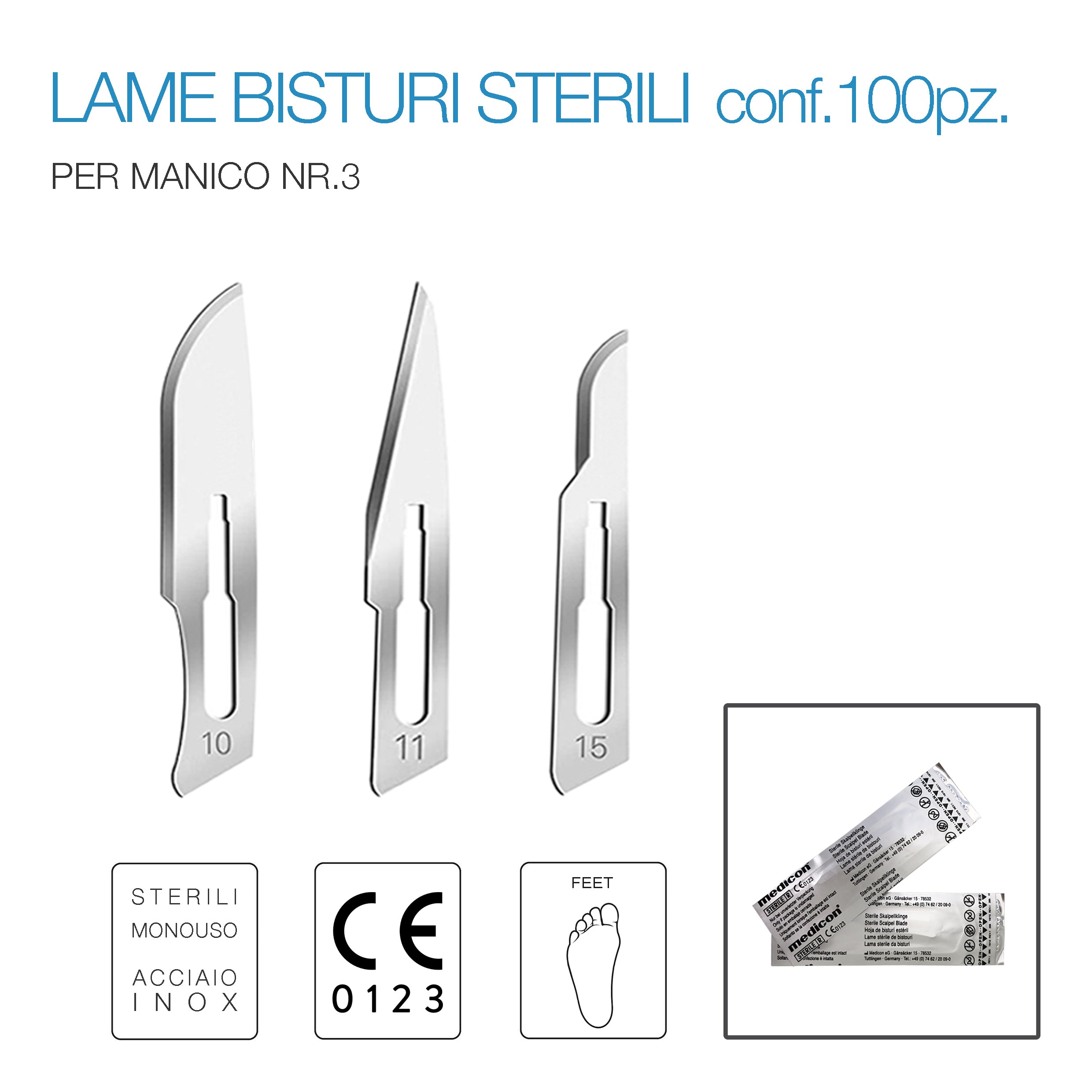 Lame bisturi - MANICO 3