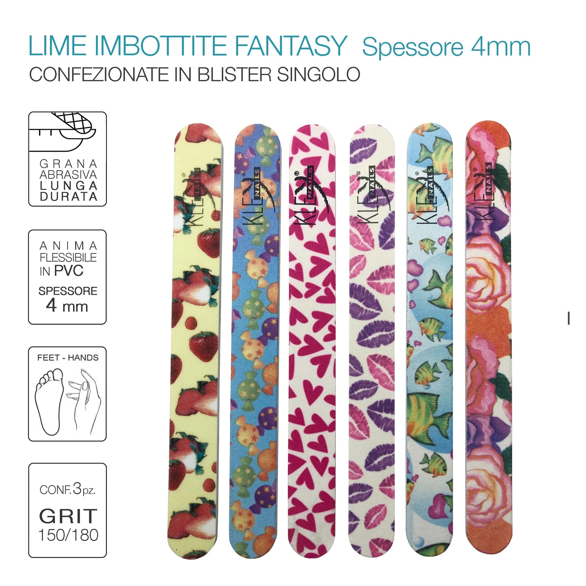 Lime Imbottite 4mm - conf. 3 pezzi