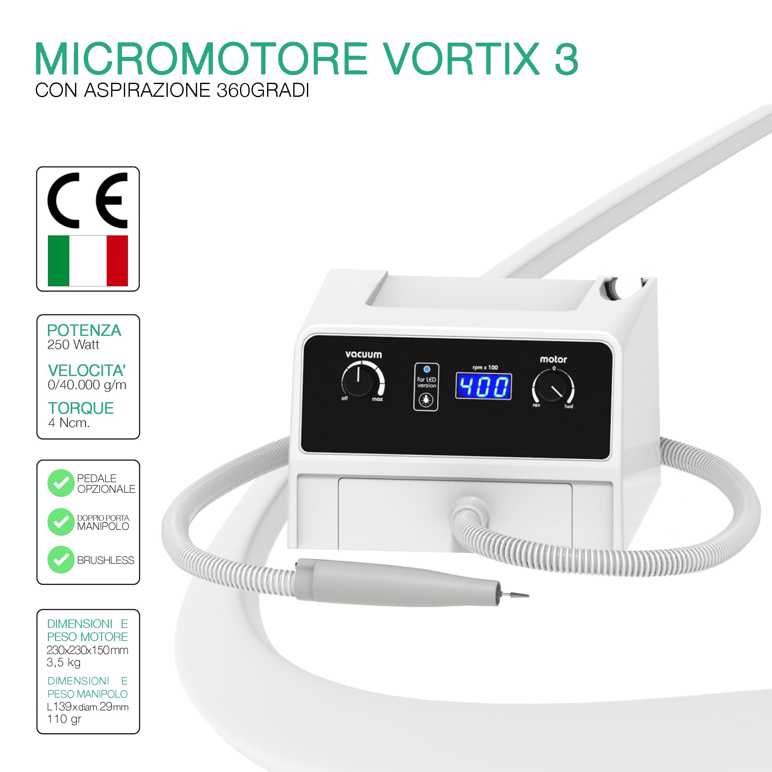 Micromotore Vortix con Aspirazione
