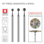 Kit Frese Diamantate Sfera 3 pezzi.