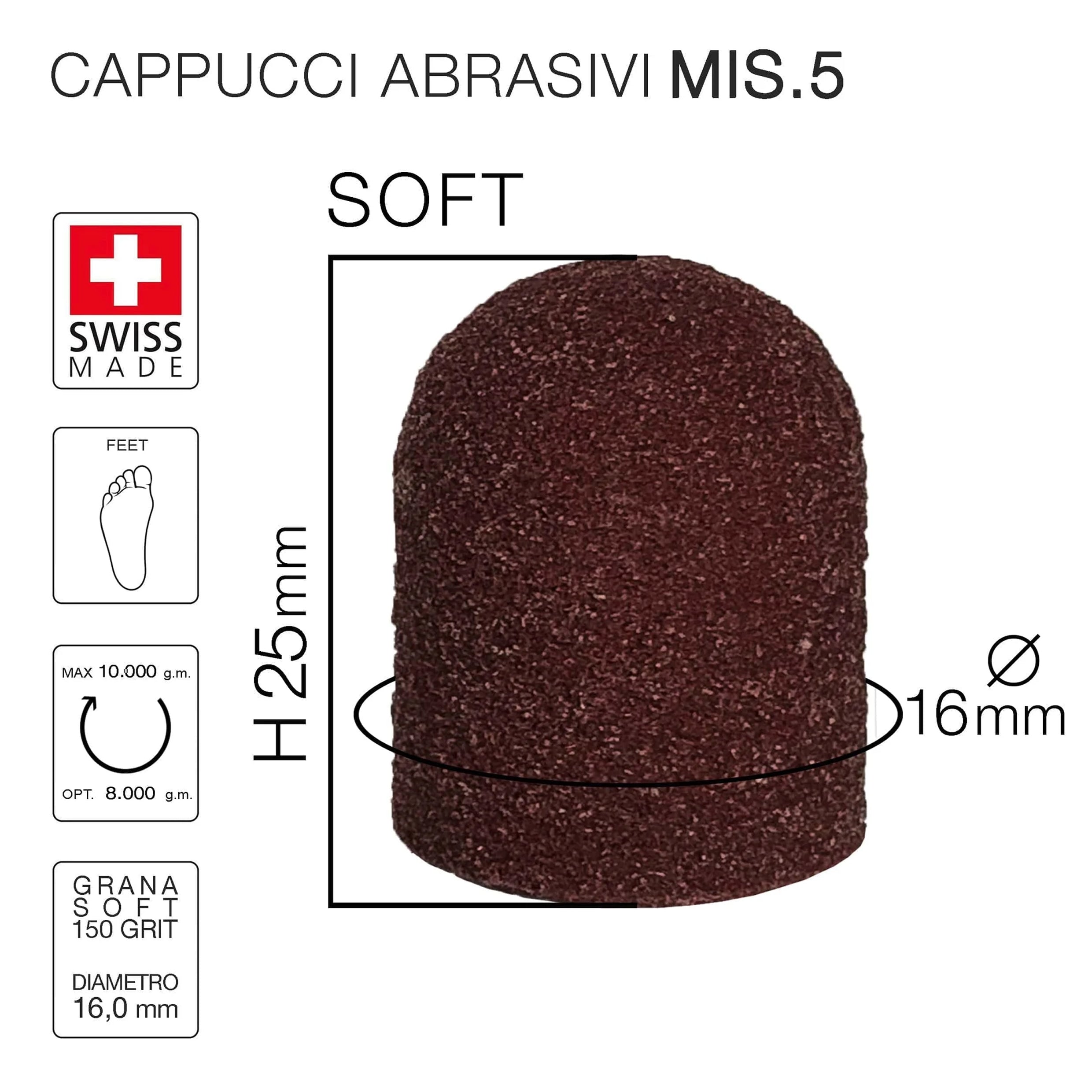 Cappucci abrasivi SOFT #150 GRIT