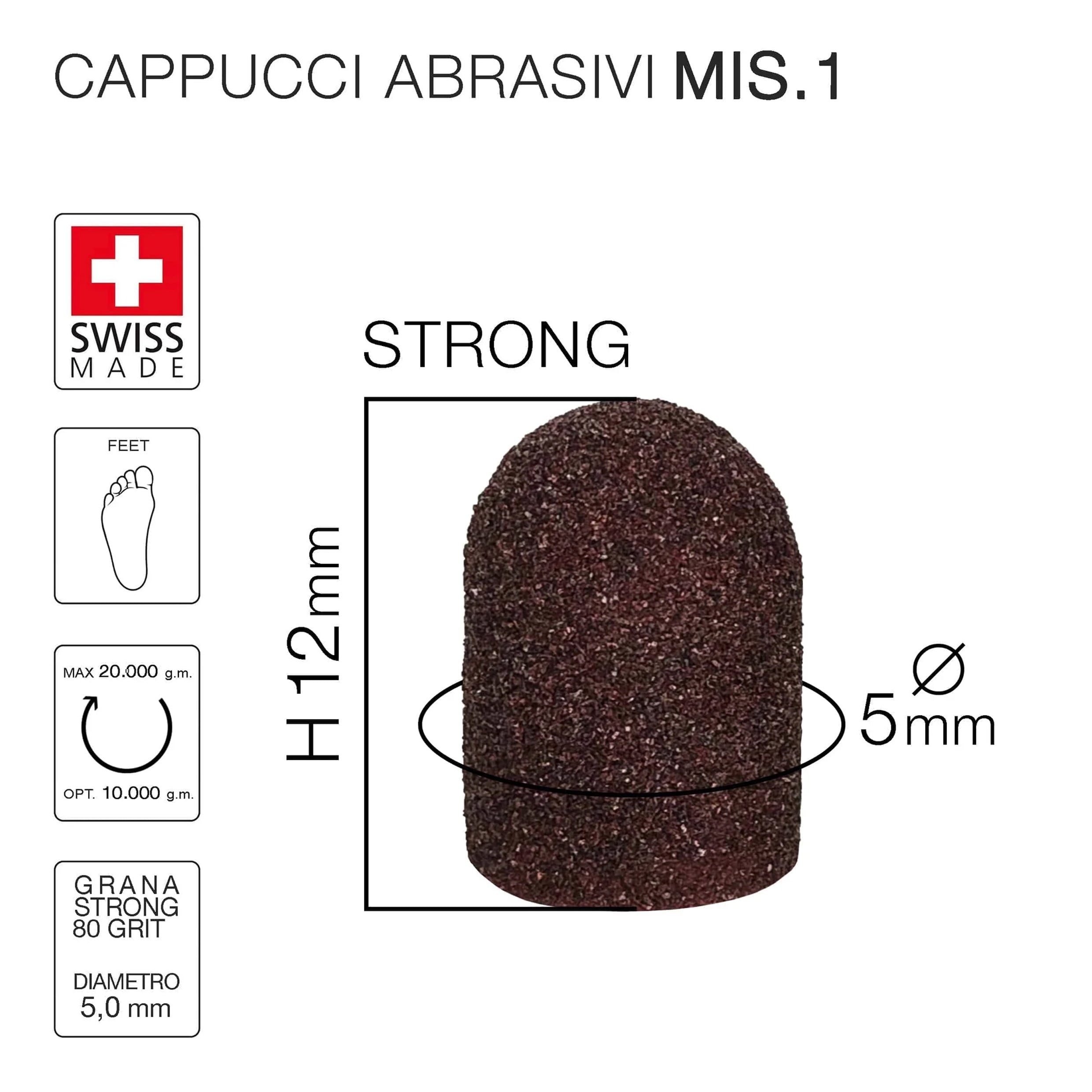 Cappucci abrasivi STRONG #80 GRIT