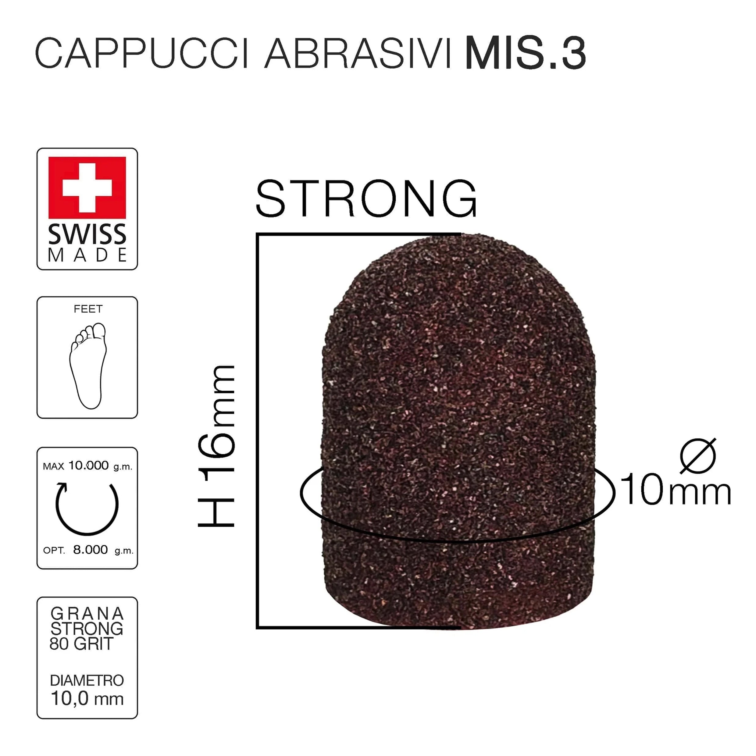 Cappucci abrasivi STRONG #80 GRIT