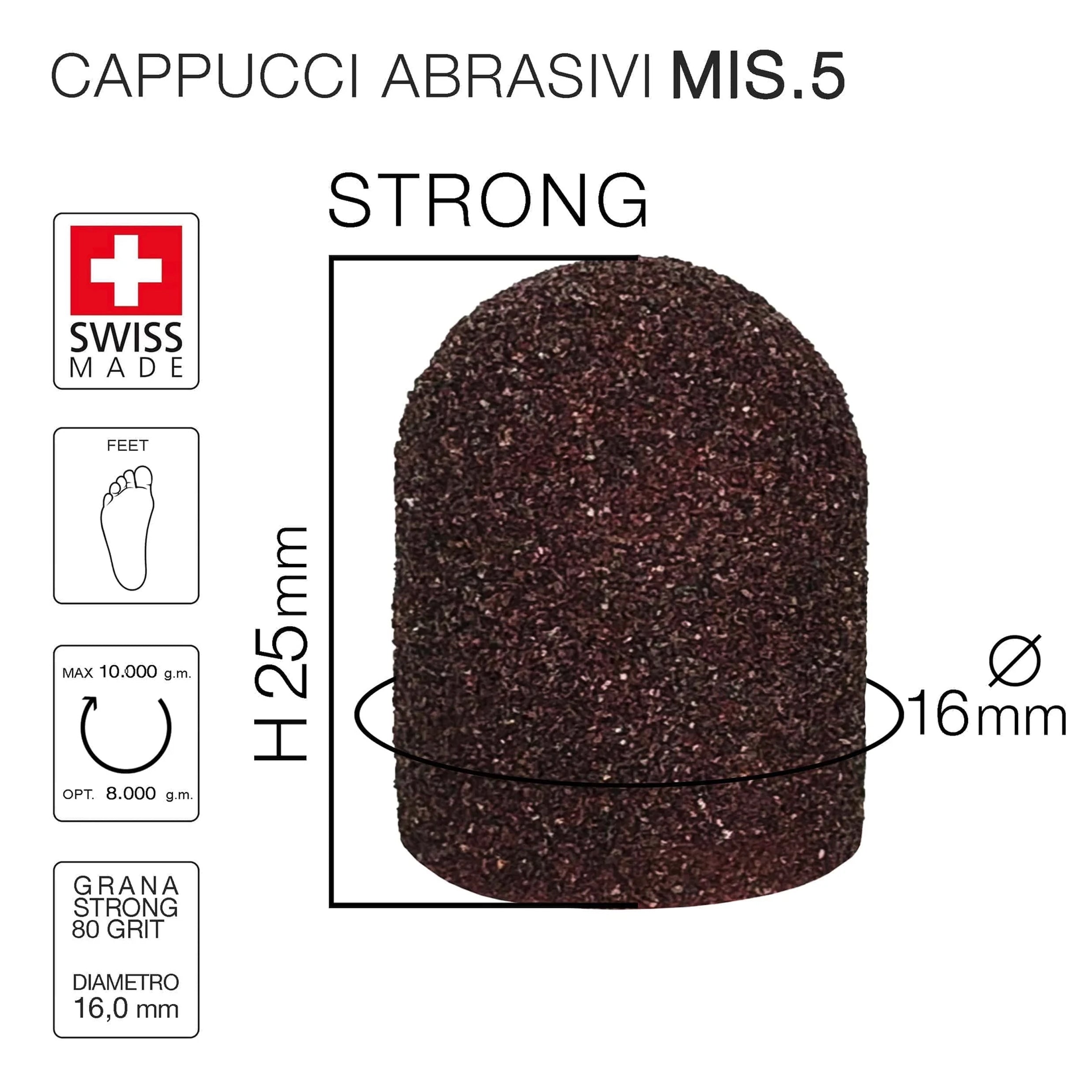 Cappucci abrasivi STRONG #80 GRIT